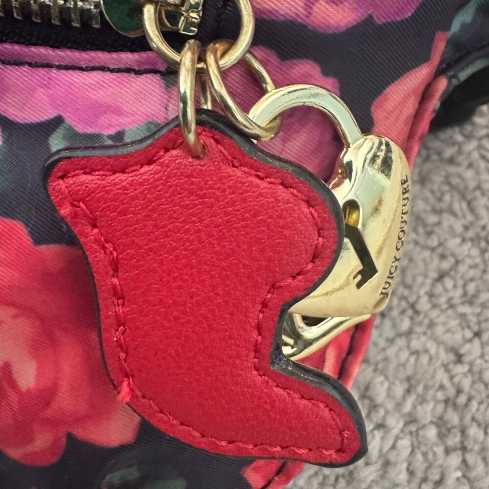 Juicy Couture Fanny Pack Floral Pink Belt Bag Charms - Picture 10 of 12